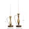 Bronze Metal Antique Style Candle Holder with Candle Plates & Handles Set